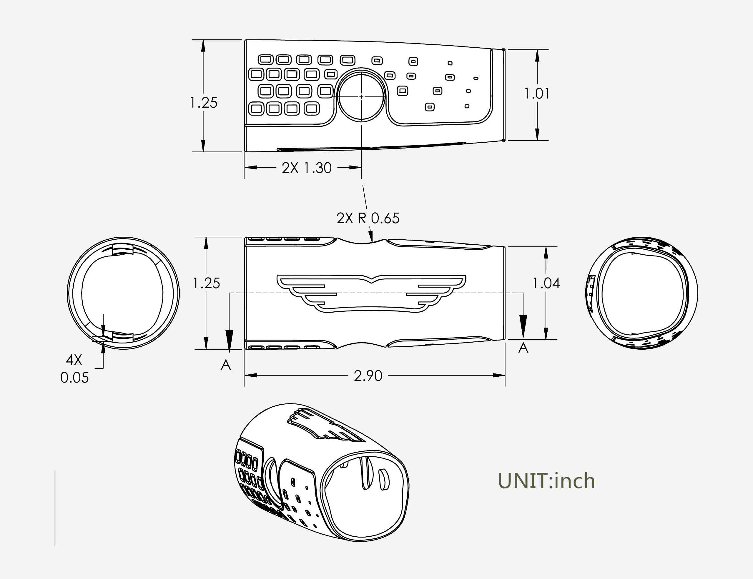 ID25mm custom rubber handles