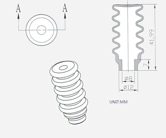 OD 20mm silicone rubber bellows