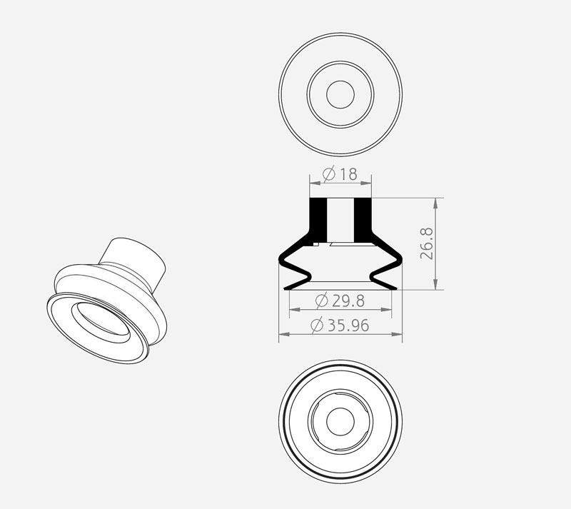 Double layer NBR suction cup