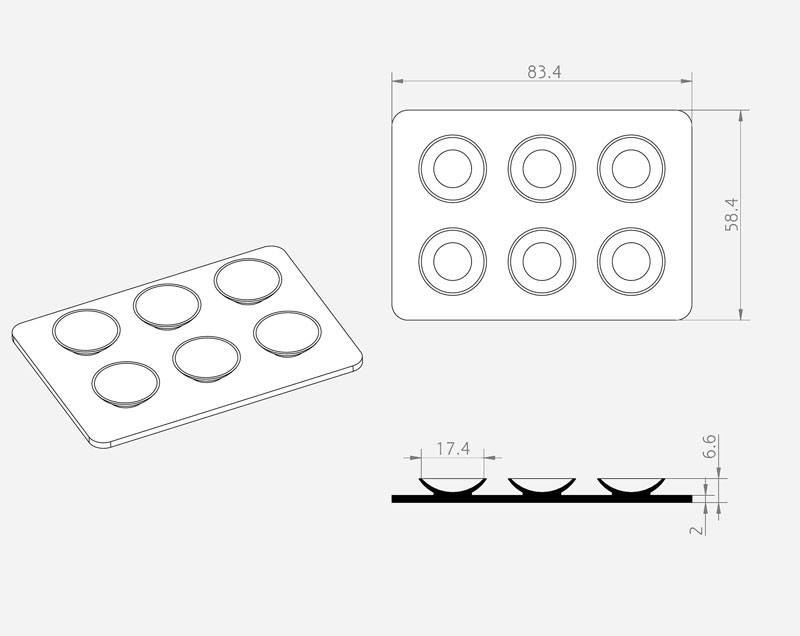 83*58mm silicone suction pad