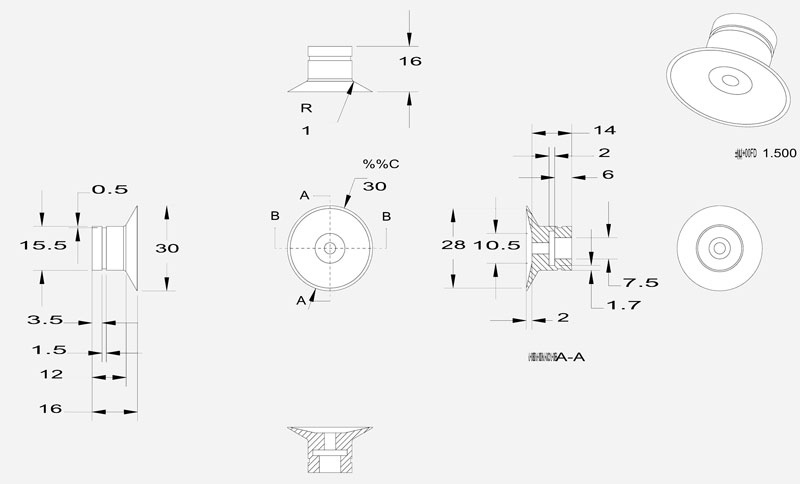 30mm silicone suction cups