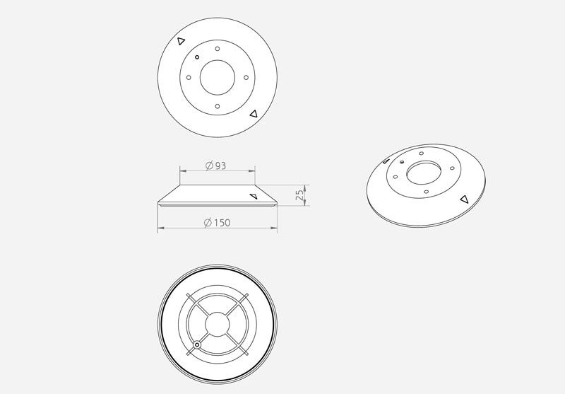 150mm rubber suction cups