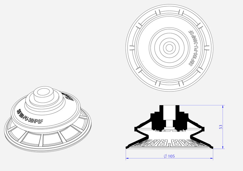 105mm NBR vacuum suction