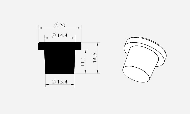 14.4mm (BIIR) rubber stopper