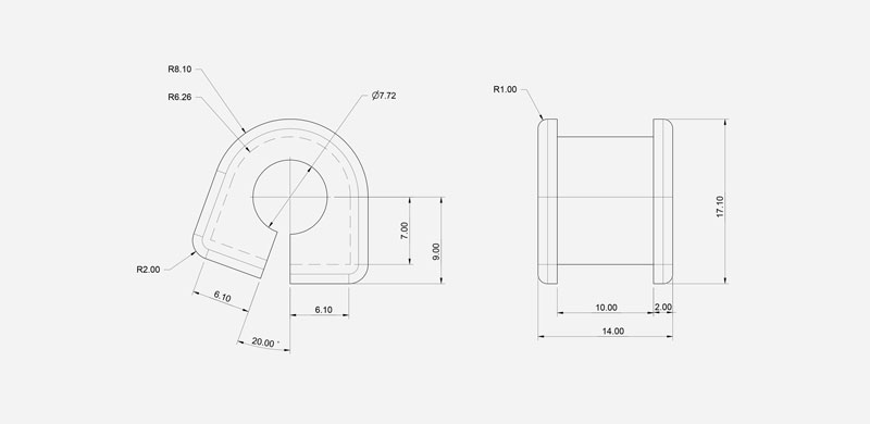 Special shape silicone grommet