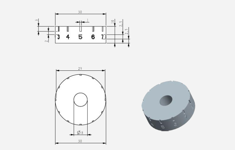 Rubber scale wheel